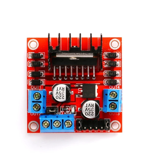 Alt view image 4 of 6 - 4 Pack L298N Motor Driver Module, Dual Bridge DC Stepper Motor Controller, 2A Current 5V-35V Voltage 78M05 Regulator