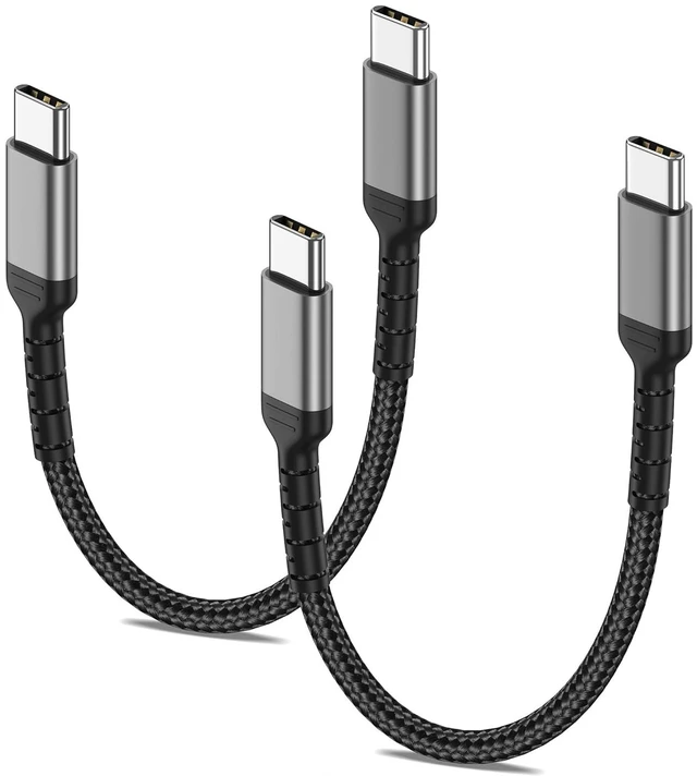 Main image of 6 Inch USB C Charger Cord 2 Pack Short USB C to C Cable Braided Fast Charging USBC Cable Compatible with iPhone 15 Galaxy S23 Ultra Google Pixel