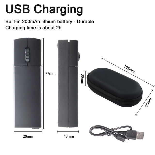 Alt view image 2 of 5 - Samudgate Wireless Mouse, 2.4GHz Ergonomic Mouse Small Handheld Finger Mouse 1200DPI Rechargeable Computer Mouse with Mouse Box,Portable Mini Mouse for Laptop Computer