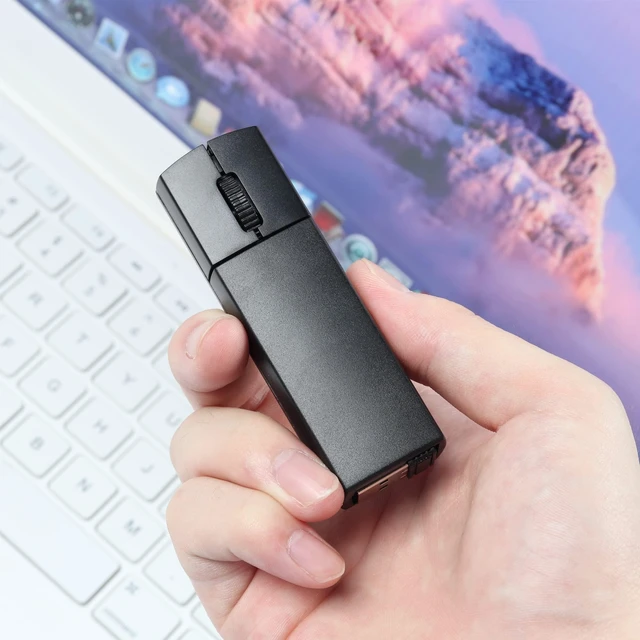 Alt view image 5 of 5 - Samudgate Wireless Mouse, 2.4GHz Ergonomic Mouse Small Handheld Finger Mouse 1200DPI Rechargeable Computer Mouse with Mouse Box,Portable Mini Mouse for Laptop Computer