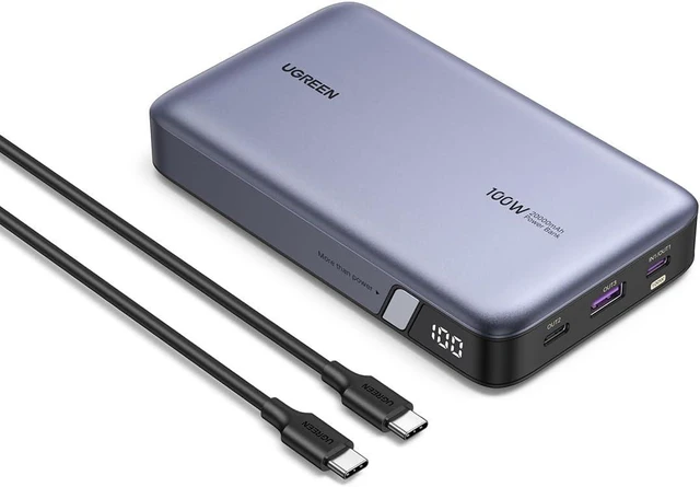 Main image of UGREEN 100W 20000mAh Power Bank, Nexode Portable Charger USB C 3-Port PD3.0 Battery Pack Digital Display, Compatible with MacBook Pro, Laptop, iPhone 15/14/13/12 Series, Samsung, AirPods, and More