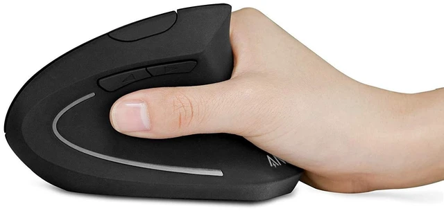 Alt view image 8 of 12 - 2.4G Wireless Vertical Ergonomic Optical Mouse for Work, Multi-Device Connectivity, 800/1200 /1600 DPI, 5 Buttons for Laptop, Desktop, PC - Black