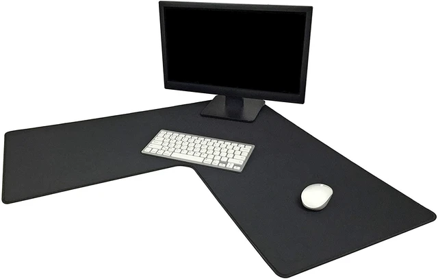 Alt view image 2 of 7 - LPadds L Shaped Mouse Pad - Large, 3mm thickness, Stitched Edges, Water Resistant - Corner Mouse Mat for L Shaped Desk, Corner Desk and Gaming Setup