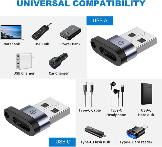 Alt view image 4 of 7 - USB C to Micro Adapter USB C to Micro Adapter Micro to USB C Adapter USB C to USB Adapter USB to USB C Adapter USB C to USB B Adapter 9 Stck.
