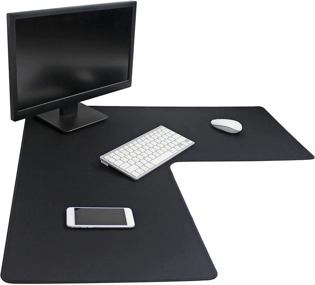 Alt view image 4 of 7 - LPadds L Shaped Mouse Pad - Large, 3mm thickness, Stitched Edges, Water Resistant - Corner Mouse Mat for L Shaped Desk, Corner Desk and Gaming Setup