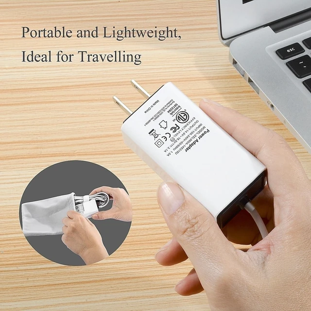 Alt view image 5 of 5 - TAUPO 45W Mini MacBook Pro Charger, Magnetic T-tip Power Adapter, Compatible with 11-13 inch MacBook Air 2012-2015, A1436 A1465 A1466 A1502
