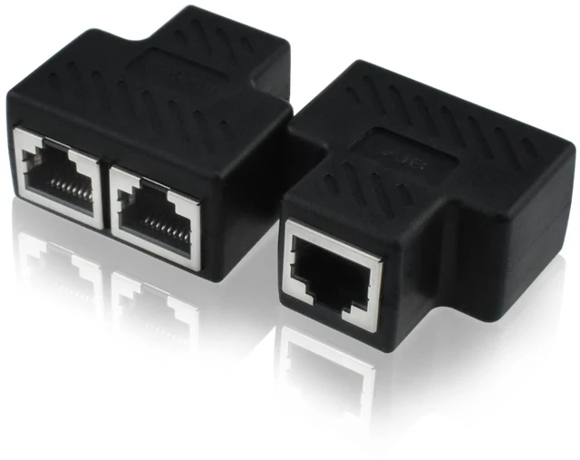 Alt view image 8 of 14 - 2 Pcs RJ45 Splitter Adapter, Ethernet Splitter 1 to 2, LAN Splitter Adapter for Cat5 Cat5e Cat6 Cat7 Cable (2 Devices Simultaneously Networking)