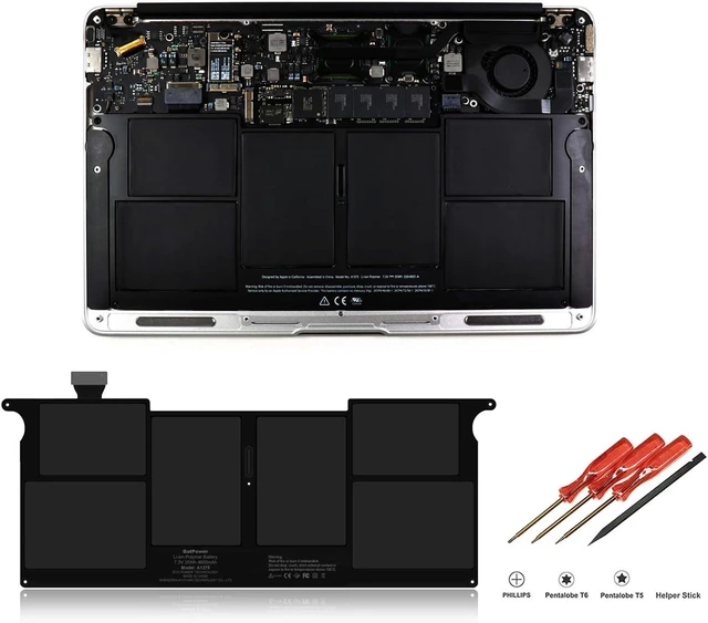 Alt view image 2 of 7 - BatPower A1375 Replacement Laptop Battery for Apple Late 2010 MacBook Air 11-inch A1370 EMC 2393 Battery MacBook Air 11" A1370 Apple A1375 Battery 35Wh