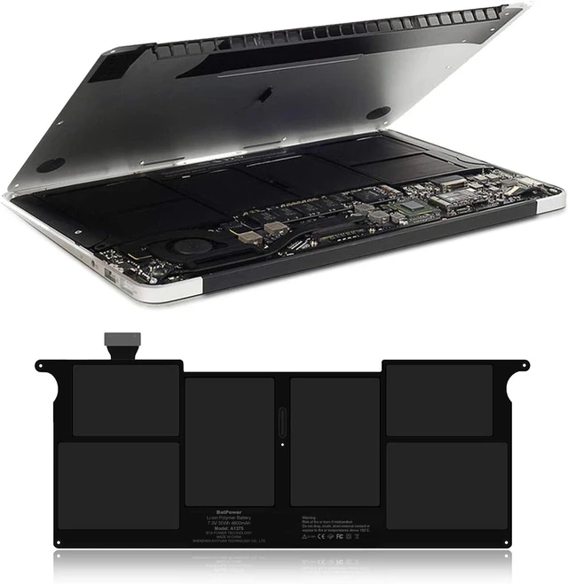 Alt view image 3 of 7 - BatPower A1375 Replacement Laptop Battery for Apple Late 2010 MacBook Air 11-inch A1370 EMC 2393 Battery MacBook Air 11" A1370 Apple A1375 Battery 35Wh