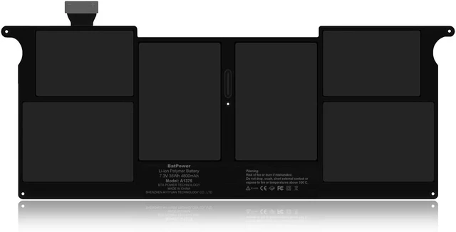 Alt view image 5 of 7 - BatPower A1375 Replacement Laptop Battery for Apple Late 2010 MacBook Air 11-inch A1370 EMC 2393 Battery MacBook Air 11" A1370 Apple A1375 Battery 35Wh