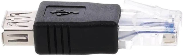 Alt view image 5 of 6 - USB to RJ45 Adapter USB2.0 Female to Ethernet RJ45 Male Plug Adapter Connector