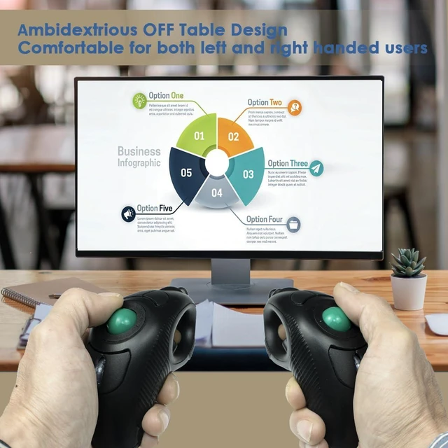 Alt view image 11 of 14 - Finger Mouse, Handheld Trackball Mouse USB Wired Hand Held Thumb Ring Mice with Roller for Laptop Mac Window Computer Fits Left and Right Handed Users