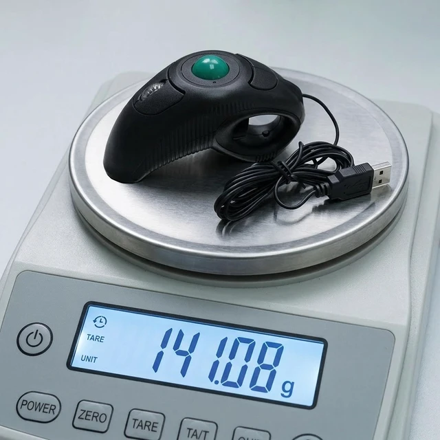 Alt view image 12 of 14 - Finger Mouse, Handheld Trackball Mouse USB Wired Hand Held Thumb Ring Mice with Roller for Laptop Mac Window Computer Fits Left and Right Handed Users