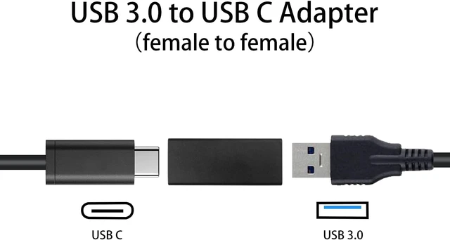 Alt view image 2 of 7 - USB C Female to USB A Female Adapter 5Gbps Data Power Type-C to Type-A Converter OTG Adapter Compatible with MacBook Pro Laptop 2 Pack (Black)