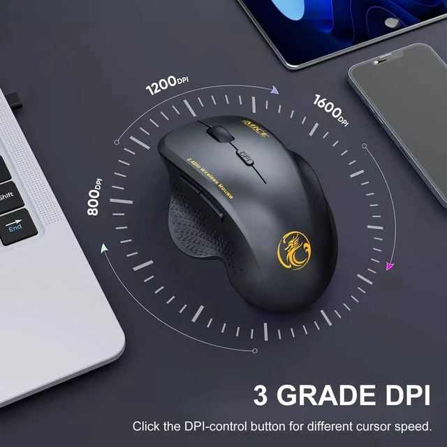 Alt view image 2 of 6 - 2.4GHz Wireless Optical Mice PC Gaming Mouse 6 Buttons & USB Receiver for Laptop