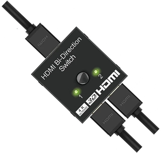 Main image of HDMI Switch 4K 60hz HDMI Splitter-Aluminum Bi-Directional HDMI Switcher 2 Input 1 Output, HDMI Switch Splitter 2 x 1/1 x 2. No External Power Required, Support 4K 3D HD 1080P for Xbox PS4 Roku HDTV