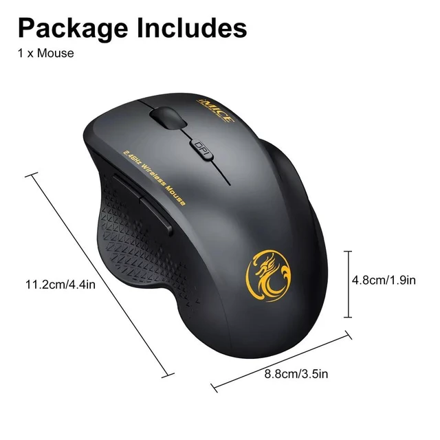 Alt view image 6 of 6 - 2.4GHz Wireless Optical Mice PC Gaming Mouse 6 Buttons & USB Receiver for Laptop