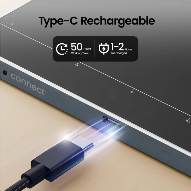 Alt view image 5 of 7 - Wireless & Wired Touchpad Mouse Bluetooth/2.4G/USB-C, with Left/Right Buttons, Supports Windows/macOS, Multi-Gesture Control & Precision Trackpad