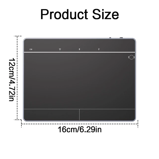 Alt view image 7 of 7 - Wireless & Wired Touchpad Mouse Bluetooth/2.4G/USB-C, with Left/Right Buttons, Supports Windows/macOS, Multi-Gesture Control & Precision Trackpad