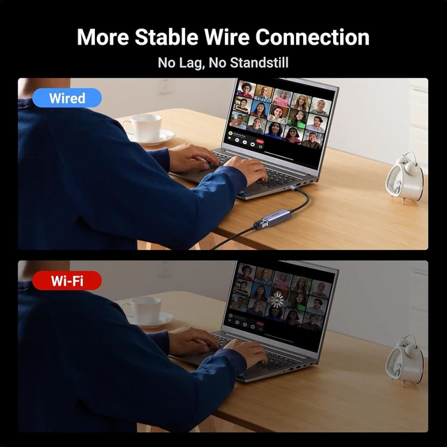 Alt view image 4 of 7 - USB to Ethernet Adapter Plug and Play Ethernet Adapter Aluminium Shell 1Gbps Gigabit RJ45 to USB 3.0 Network Dongle Compatible with Nintendo Switch Laptop MacBook Surface Pro Windows