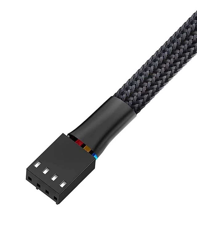 Alt view image 4 of 6 - 3 Pack PWM Fan Splitter Adapter Cable Sleeved Braided Y Splitter Computer PC 4 Pin Fan Extension Power Cable 1 to 3 Converter for Computer ATX Case 4-Pin/3-Pin Cooling Fan Cable -10.5 inch