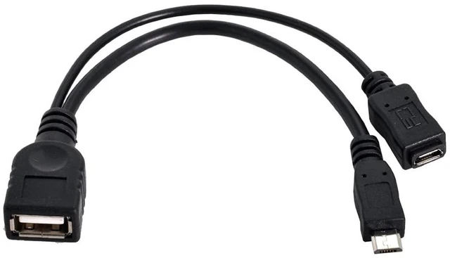 Main image of USB 2.0 to Micro USB OTG Cable with Micro USB Power Supply Port