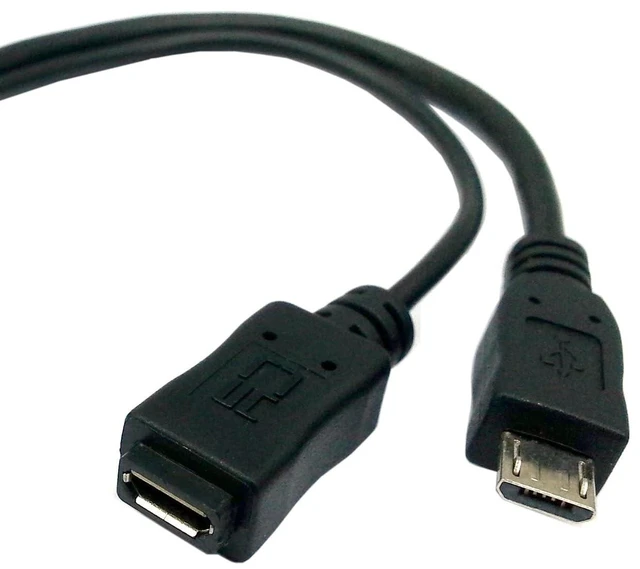 Alt view image 4 of 7 - USB 2.0 to Micro USB OTG Cable with Micro USB Power Supply Port