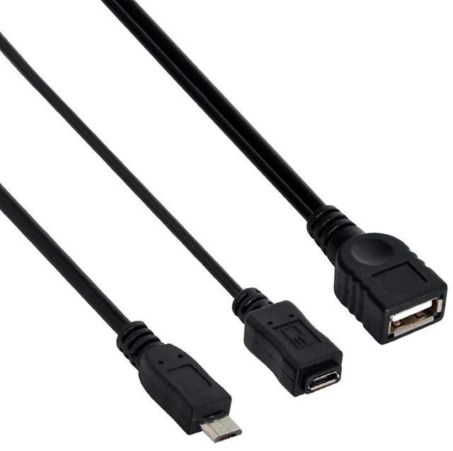 Alt view image 6 of 7 - USB 2.0 to Micro USB OTG Cable with Micro USB Power Supply Port