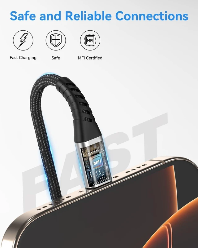 Alt view image 4 of 7 - 6 inch Short iPhone Charger Cord 2 Pack 0.5ft USB A to Lightning Cable iPhone Charger Fast Charging for Charging Stations iPhone 14 13 12 11 Pro Max