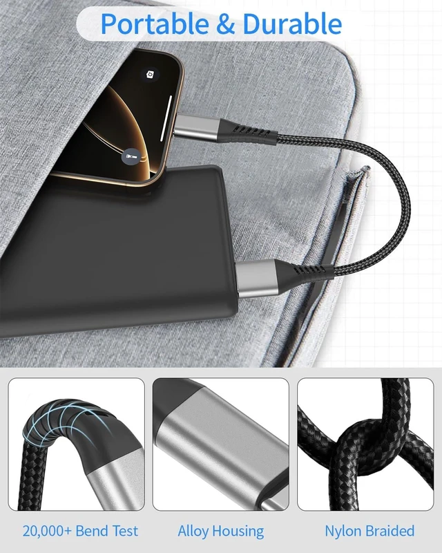 Alt view image 3 of 7 - 6 inch Short iPhone Charger Cord 2 Pack 0.5ft USB A to Lightning Cable iPhone Charger Fast Charging for Charging Stations iPhone 14 13 12 11 Pro Max