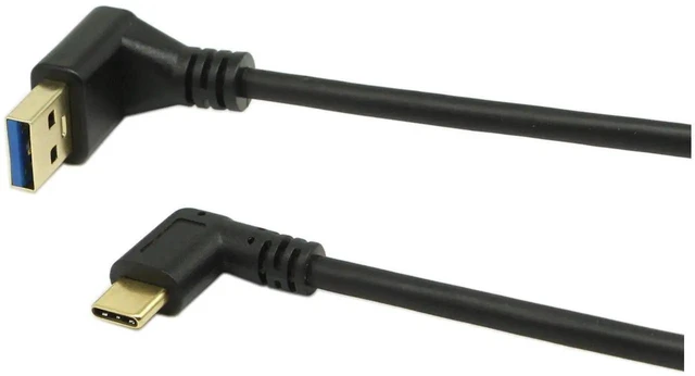 Alt view image 6 of 6 - USB-C to USB 3.0 Adapter, 10In Right Angle Type C Cable, 90 Degree USB 3.1 Type C (USB-C) Male to USB 3.0 Type A Male Connector Sync & Charging Cable.(Black