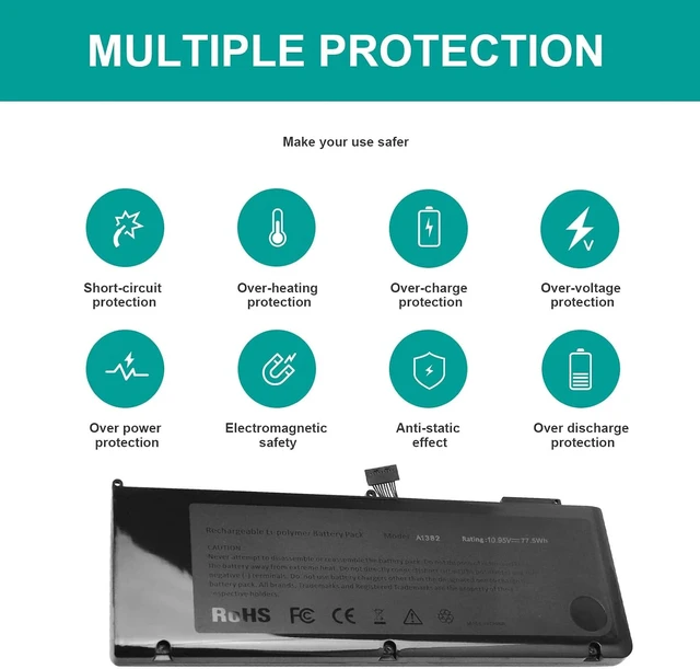 Alt view image 9 of 12 - Futurebatt A1286 A1382 Laptop Battery for MacBook Pro 15 inch Mid 2012 Early 2011 Late 2011 Replacement for MacBook Pro 8,2 9,1