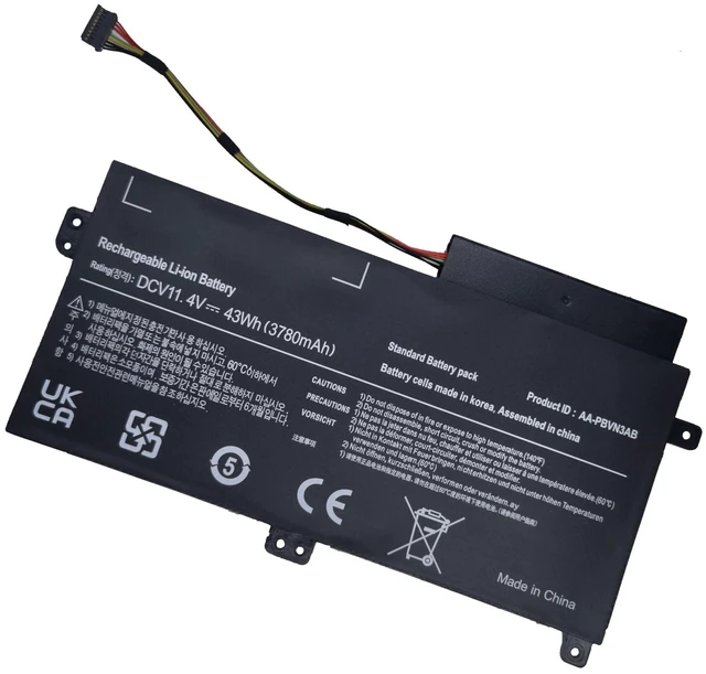 Alt view image 5 of 5 - Batterymarket AA-PBVN3AB Replacement Laptop Battery Compatible with Samsung NP370R4E NP370R5E NP450R4E NP450R5E NP510R5E 11.4V 43Wh/3780mAh