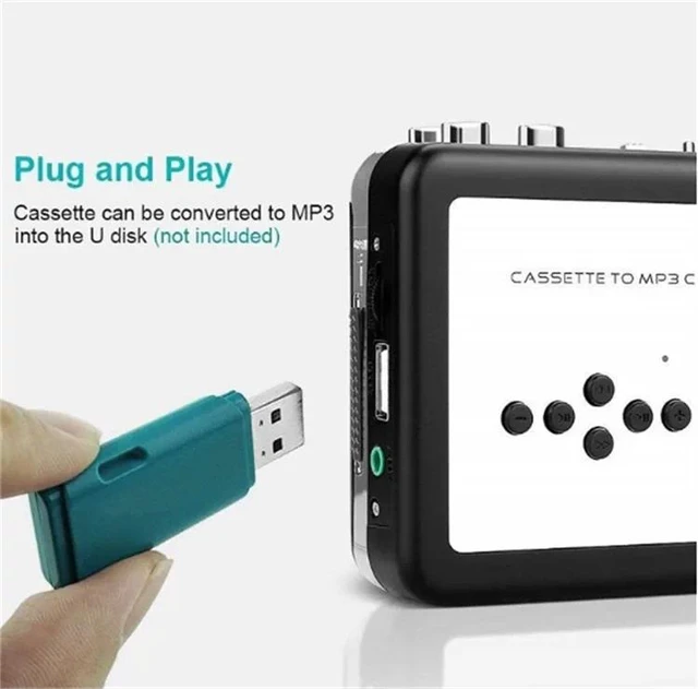 Alt view image 7 of 7 - Standalone Cassette to MP3 Converter Auto Reverse, Direct USB Recording, No Computer Needed, Portable Tape Player & Digitalizer - ezcap231
