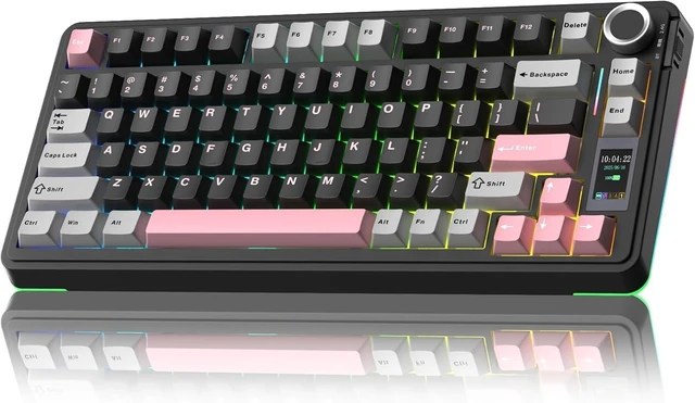 Main image of AULA S75 PRO Wireless Mechanical Keyboard with Screen&Knob, 75% Hot Swappable Gaming Keyboard with Pre-lubed Switches, RGB Backlit, PBT Keycaps Creamy Sounding Pc Gaming Keyboards