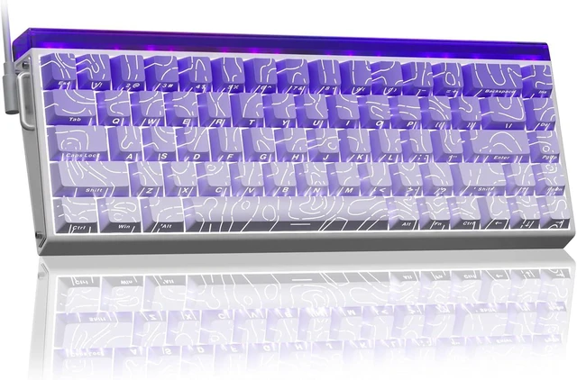 Main image of AULA HERO 68 HE 60% Gaming Keyboard Wired, Hall Effect Magnetic Switch Keyboard with Adjustable Actuation, Rapid Trigger Mode, 8K Hz Polling Rate, 0.125ms Latency,Side Printed PBT Keycaps, Purple