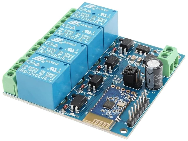 Main image of 12V 4 Channels Bluetooth Relay Module 4 Way Bluetooth Wireless Smart Relay Module Smart Home Phone APP Remote Control Switch