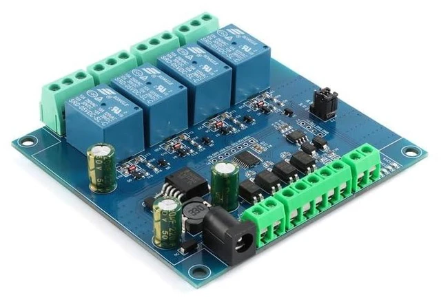 Alt view image 2 of 6 - Modbus-Rtu 7-24V 4 Channel Relay Module Switch Modbus RTU Switch Input Output 5V RS485 TTL Communication Anti-Reverse Connection