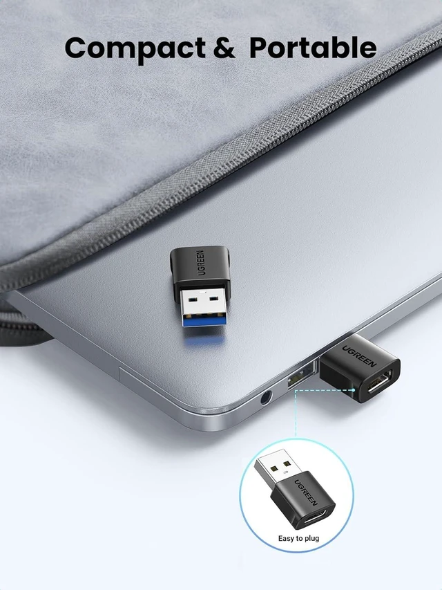 Alt view image 7 of 7 - USB to USB C Adapter 3Pack 10Gbps USBC Female to USBA Male Adapter Type C Charge Converter for iPhone 16 15 14 13 Plus Pro Max iPad Air Mini 6 7 Galaxy S25 Watch Black