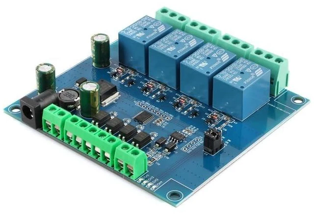Alt view image 3 of 6 - Modbus-Rtu 7-24V 4 Channel Relay Module Switch Modbus RTU Switch Input Output 5V RS485 TTL Communication Anti-Reverse Connection