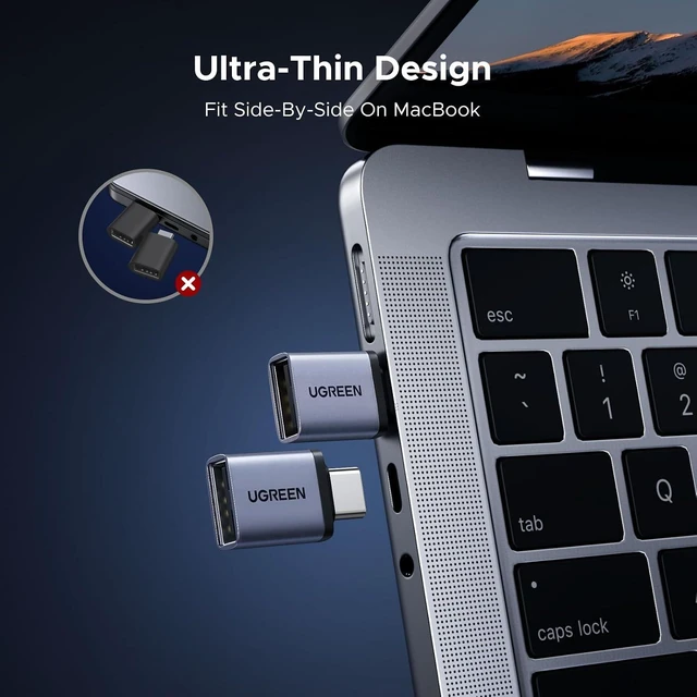 Alt view image 4 of 7 - USB C to USB Adapter 4 Pack 10Gbps USBC Male to USB 3.2 Female Adapter Type C USB C Adapter for MacBook Pro iMac iPhone 17 16 15 Pro Max iPad Pro Thunderbolt 4 Space Gray
