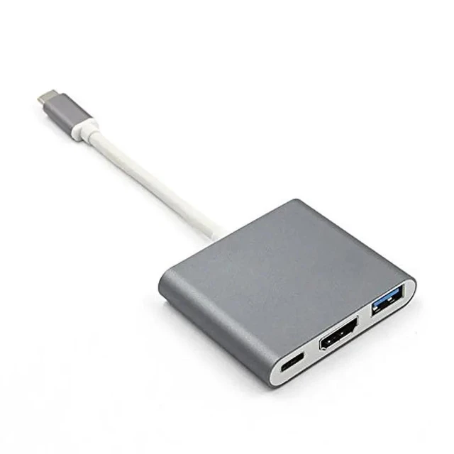 Alt view image 4 of 5 - USB C HUB to Adapter For Macbook Pro/Air Thunderbolt 3 USB Type C Hub to 4K USB 3.0 Port USB-C Power Delivery