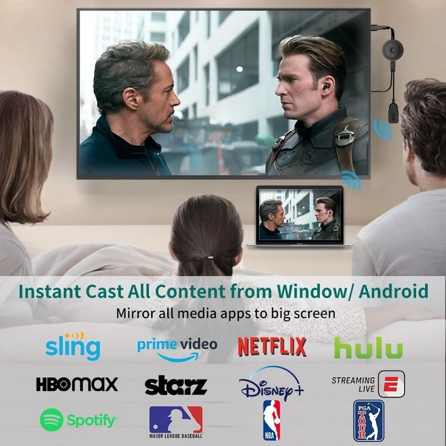 Alt view image 10 of 14 - 4K Wireless HDMI Display Dongle Adapter 1080P, WiFi Casting Movies, Shows Receiver for i-Phone, i-Pad, iOS, Android, Tablet, Laptop, Windows to HDTV/Monitor/Projector, Support Miracast Air Play DLNA