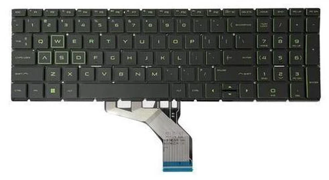 Main image of green color backlight keyboard US for HP Pavilion Gaming 15-DK 15-EC PK1328B1B0900101