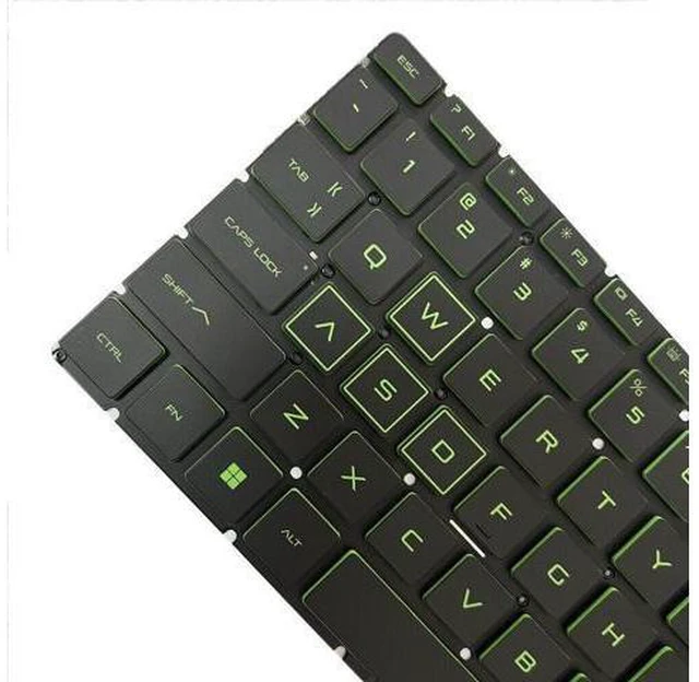 Alt view image 2 of 5 - green color backlight keyboard US for HP Pavilion Gaming 15-DK 15-EC PK1328B1B0900101