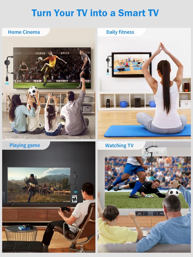 Alt view image 14 of 14 - 4K 1080P Wireless Display Adapter for Casting PPT and Movies from iPhone, iPad, Tablet, Laptop, PC to TV, Projector, Monitor Supports Airplay, Miracast, DLNA Single Pack