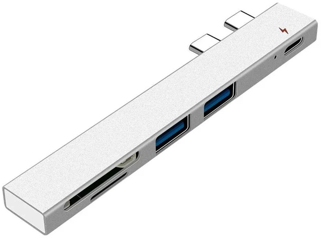 Alt view image 3 of 5 - 20# USB C HUB Dual Type C Adapter Dock with USB PD Charger SD/TF Slot For PC Type C docking station HUB hub Charger
