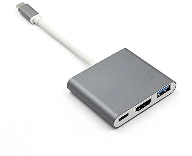 Alt view image 4 of 5 - Mosible USB C HUB to HDMI Adapter for Macbook Pro/Air Thunderbolt 3 USB Type C Hub to HDMI 4K USB 3.0 Port USB-C Power Delivery