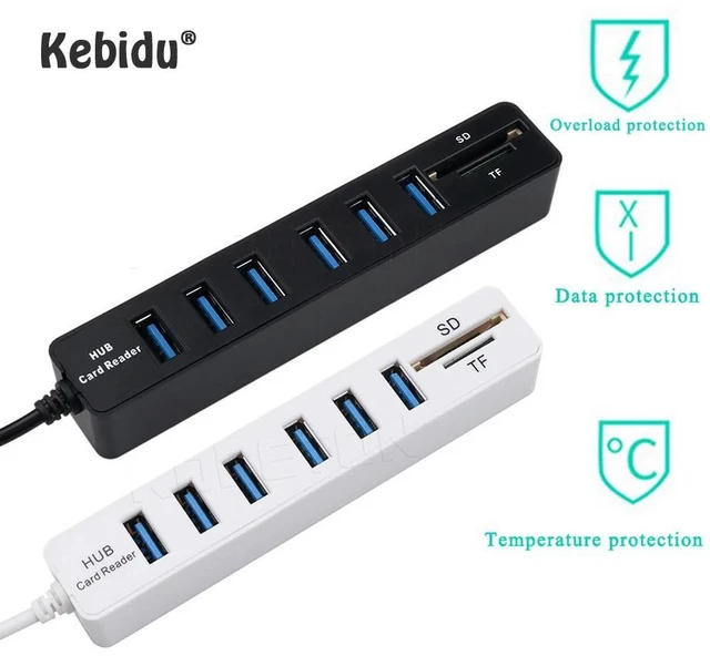 Main image of USB Hub 3/6 Port Expander Hub High Speed Multi USB Splitter 2.0 Hub 3 Hub 3.0 Multiple USB3.0 TF SD Card Reader For PC