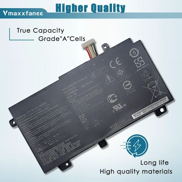 Alt view image 3 of 5 - Vmaxxfanee 48Wh B31N1726 Laptop Battery Replacement for ASUS TUF Gaming A15 FA506 FA706II FA506IU A17 FA706II FX504 FX505 FX80 FX80G FX80GE FX80GM FX80GD FX86 FX86FE FX86FM Series HSTNN-UB7A TPN-Q173